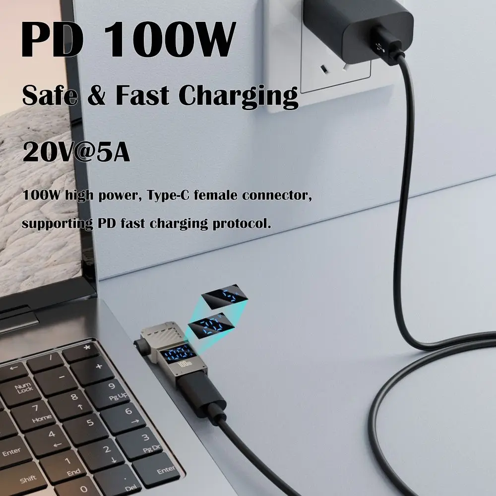 Universal Intelligent PD 100W Fast Charging USB-C to DC Converter with Digital Display