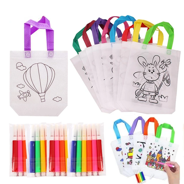 Bolsas Tela Pintadas Niños - Juguetes Para Dibujar - AliExpress