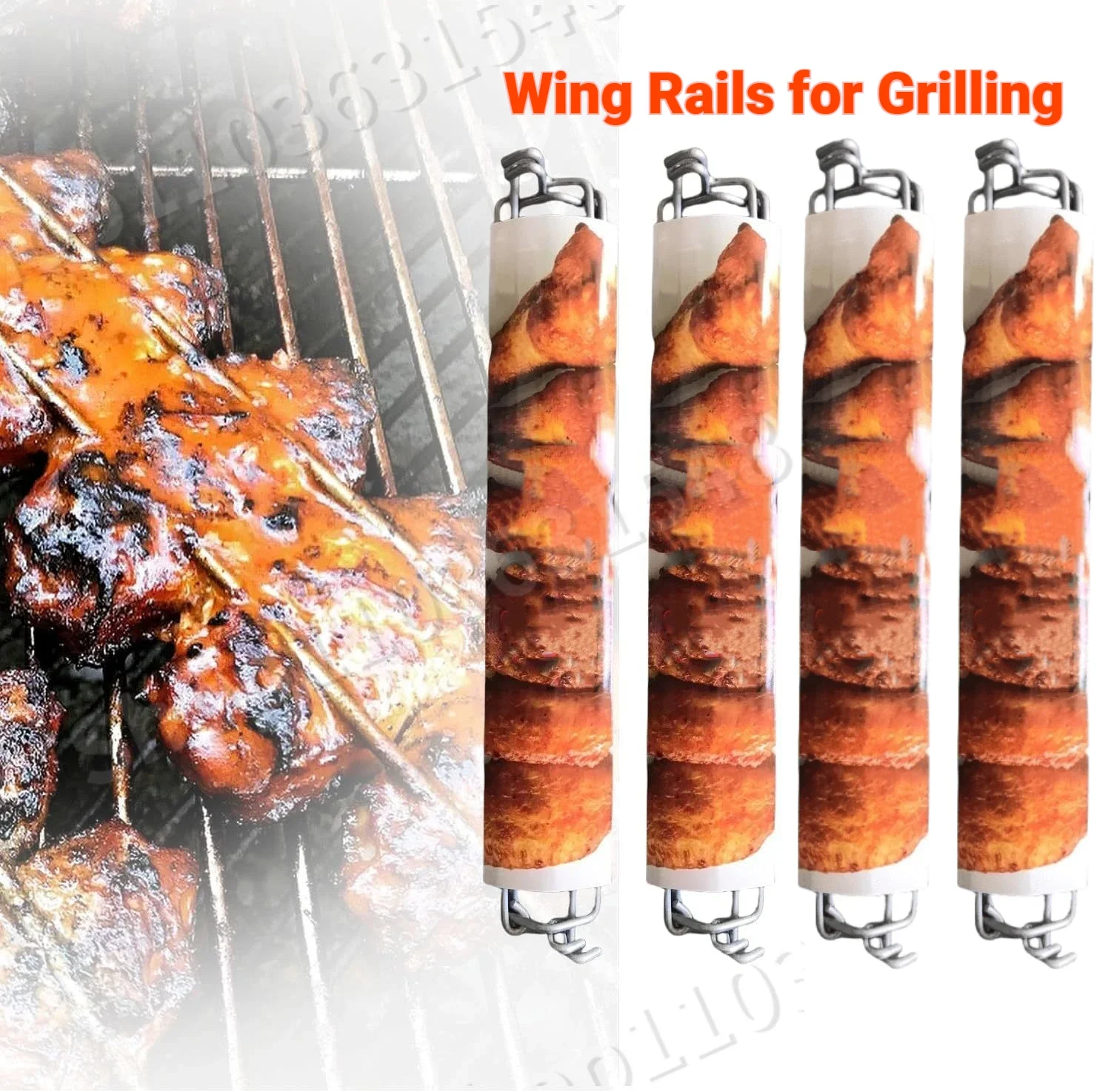 

HOT Wing Rails BBQ,Wing Grilling Rails -Wing Grilling Rails for Grilling Chicken Wings,Great for Outdoor Picnic Camping Barbecue