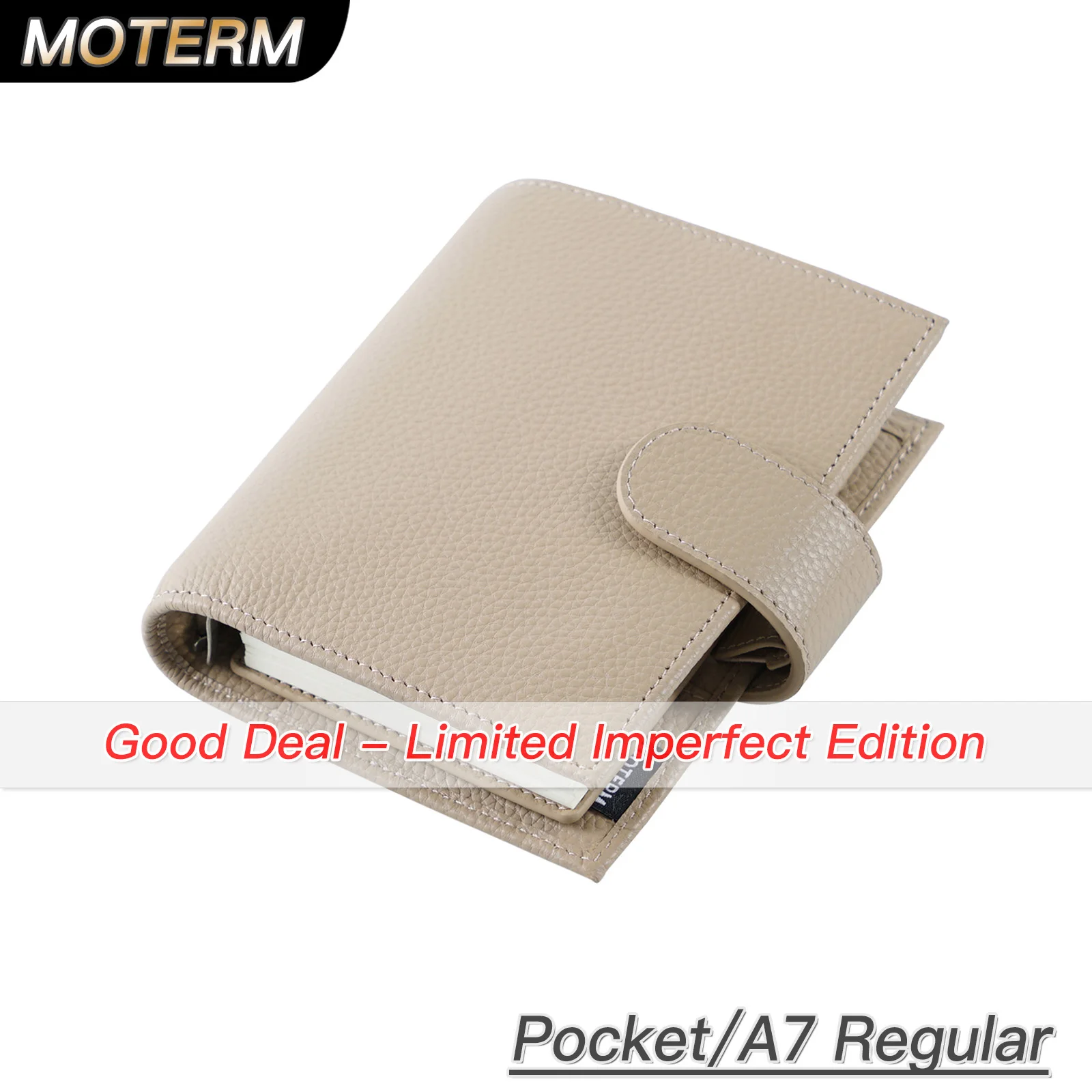 Limited Imperfect Moterm 레귤러 2.0 포켓 사이즈 링 플래너  페블 그레인 가죽 A7 노트북 의제 일기 스케치북