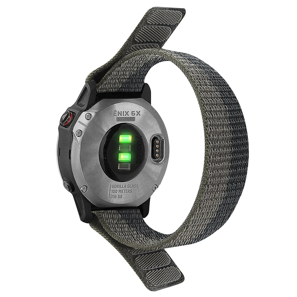 QuickFit 26 22mm Hook Loop Nylon Sport Woven Bracelet Strap