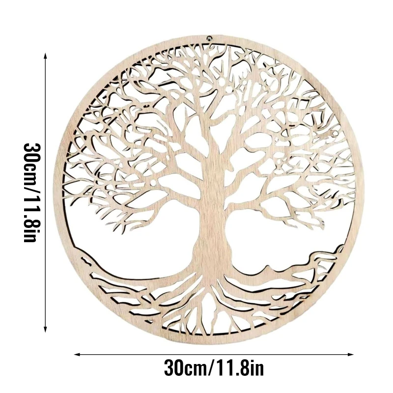 2025 New  Tree of Life Wooden Wall Art Decor Hanging Wood Crafts Hollow Ornament for Home Bedroom Living Room Decoration 6
