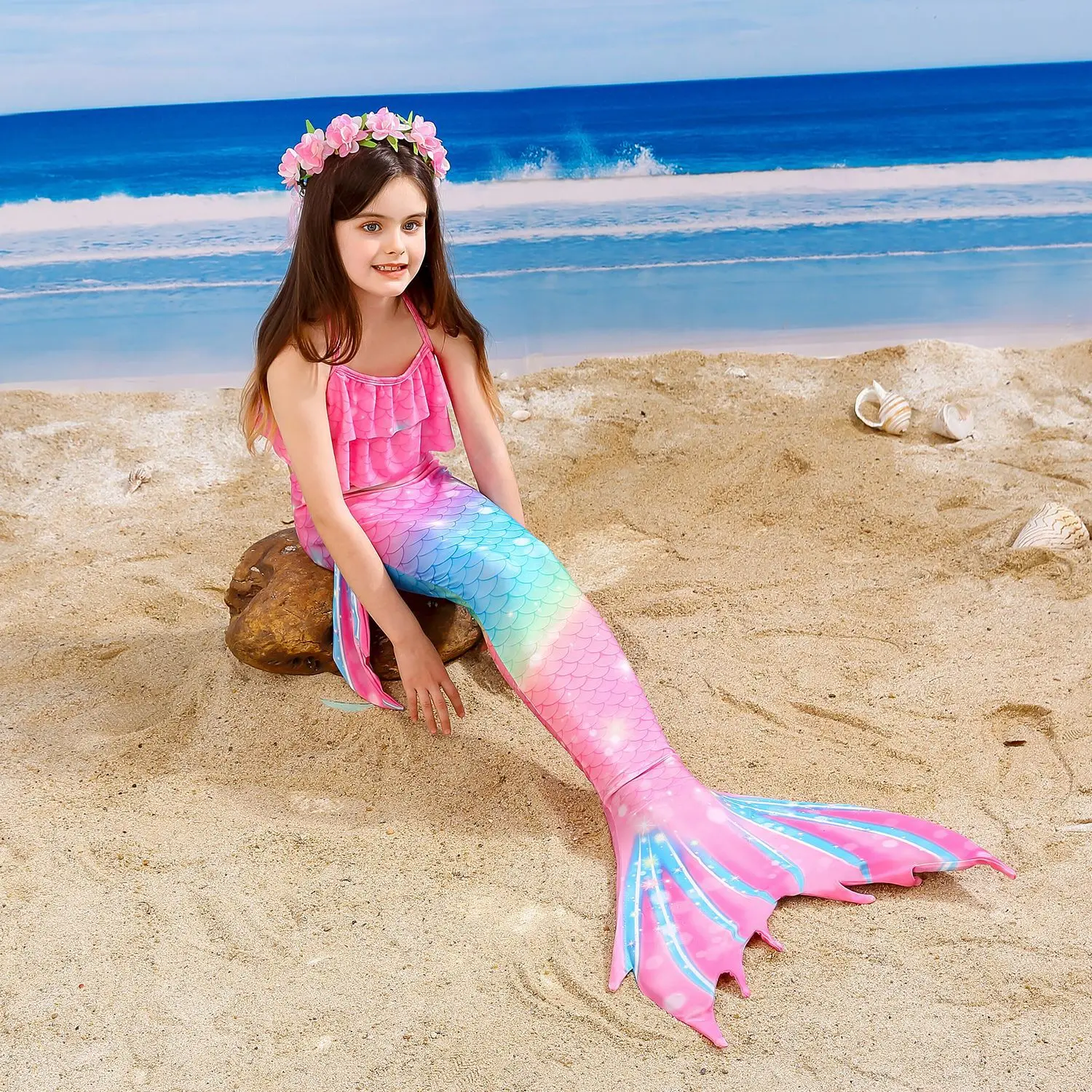2022 ragazze che nuotano sirena coda sirena Costume Cosplay bambini Costume  da bagno fantasia spiaggia Bikini può aggiungere Monofin Fin Halloween -  AliExpress