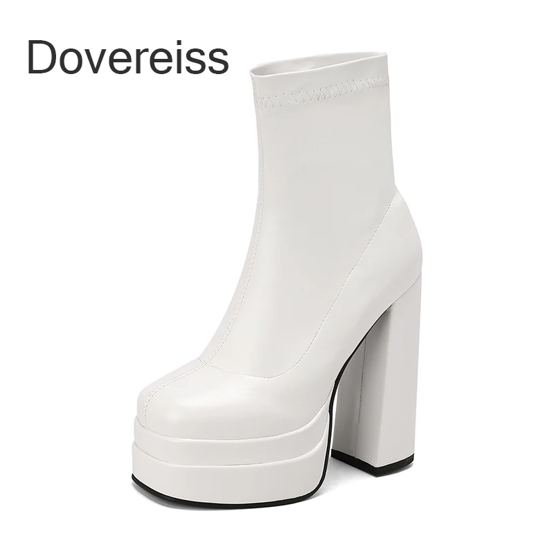 platform white booties