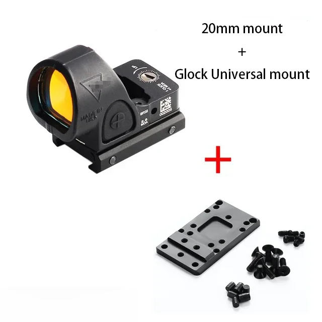 Tactical Hunting Mini RMR SRO Red Dot Scope Sight Collimator For Glock Rifle Reflex Sight Scope 20mm Rail Mount 3