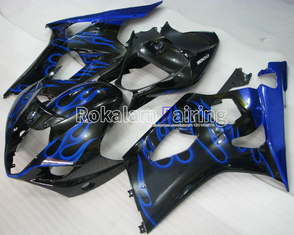 

For Suzuki K3 GSXR1000 2003 2004 GSX-R1000 03 04 GSXR 1000 Blue Flame Sports Motorcycle Fairing (Injection molding)