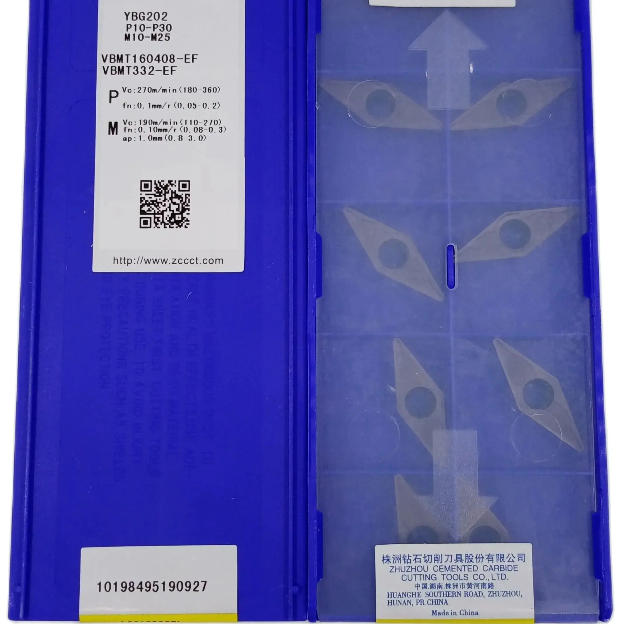 

ZCC VBMT160408-EF YBG205 YBG202 Turning tools insert for machining steel and stainless steel VBMT 160408 EF 10pcs/box