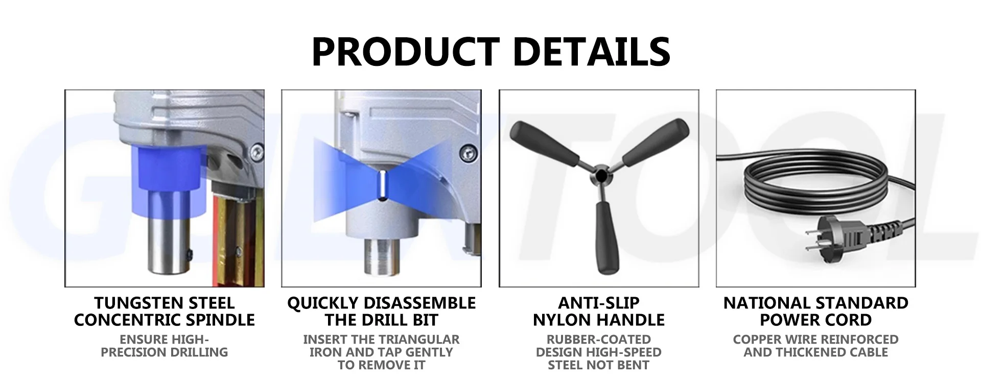 Industrial Grade Magnetic Seat Drill 220V High-power Small Portable Suction Ferr