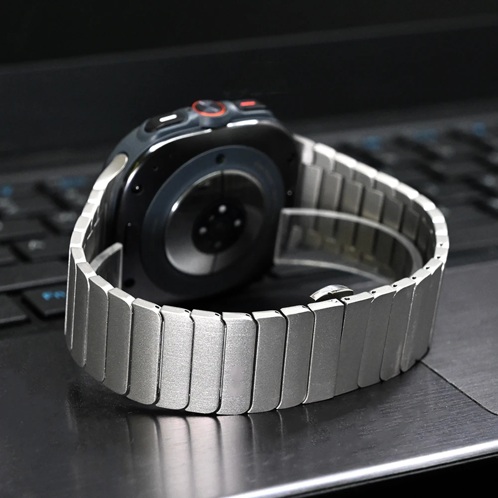 Stainless Steel Link Bracelet Watch Band - Business Men's Strap