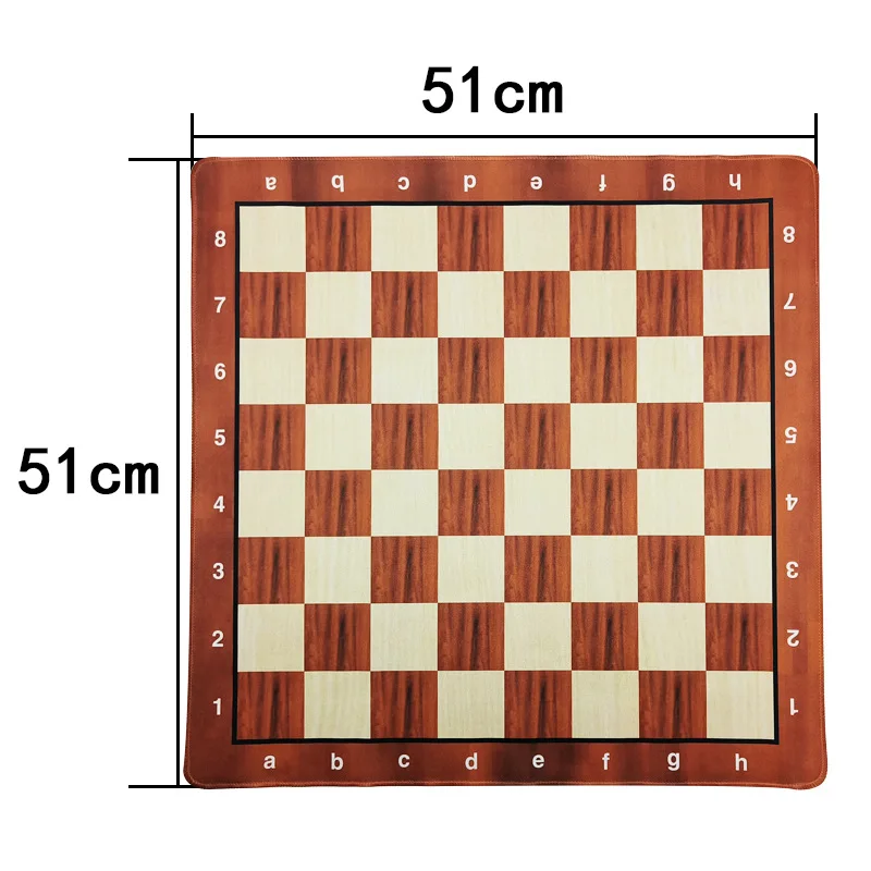 43/51/34cm International Chess Portable Rolled Leather Soft Black White Chessboar Game For Kids & Students 16.9*16.9in