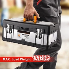 Suitcase Tool Box Stainless Steel Toolbox Electric Suitcase Protable Empty Tools Storage Box Metal Tools Organizer Boxes