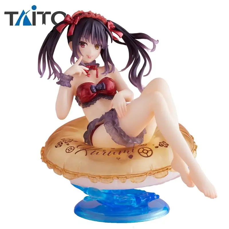 

Original TAITO AFG DATE ALIVE IV Tokisaki Kurumi swimming party 10CM PVC Anime Character Mobile Toy Collection Model Gift