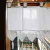 Rustic Short Kitchen Curtain Handmade Hollow Flower Crochet Lace Tassel Half Window Curtain Valance Cabinet Cover Door Curtains 1