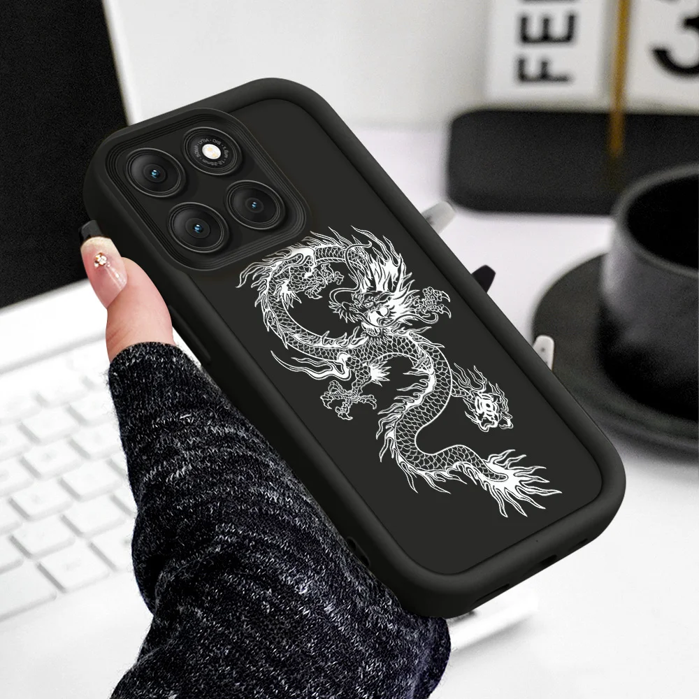 Elegant Dragon Pattern Soft Phone Case - Staircase Design