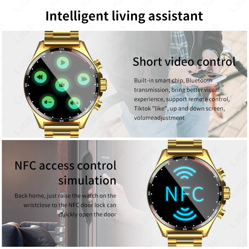 Lige-relógio Inteligente ao ar Livre Posicionamento de Bússola Nfc Access Control Masculino Ip68 Waterproof Fitness Saúde Smartver 400mah Novo - Image 2