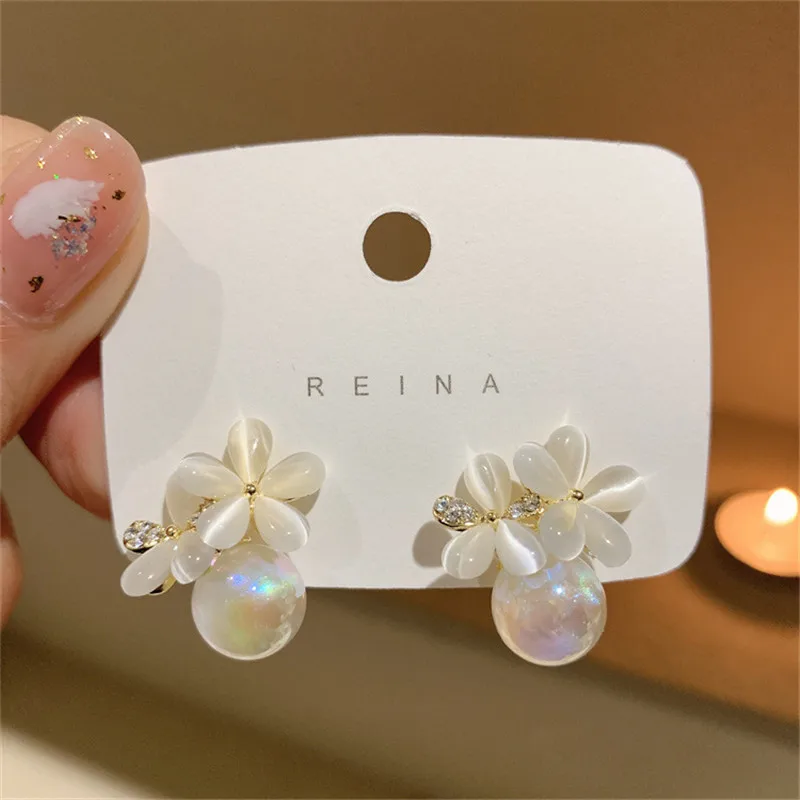 Pearl Flower Baby/Kids Earrings - Screwback - Choose from White or Pink  Pearls Set in Sterling Silver or 14K Yellow Gold - BeadifulBABY