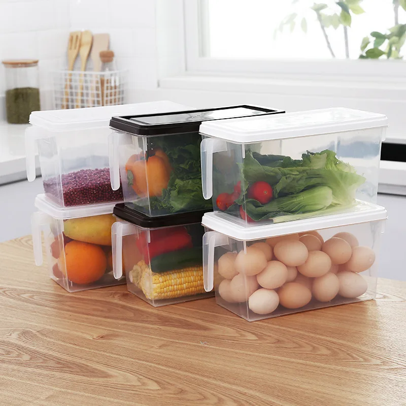 

Rectangular Kitchen Food Storage Box Refrigerator Storage Boxs Vegetable Egg Fresh-keeping Boxs Plastic Transparent Sealed Box