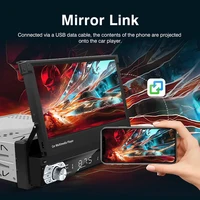Carplay Android Auto Universal 1 Din MP5 Player 7 Inch Retractable Touch Screen Car Player HD FM AUX Input BT Radio Mirror Link - Image 2