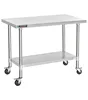 Inch Metal Table Cart - Commercial Workbench with Caster Wheel - NSF Certifi 1