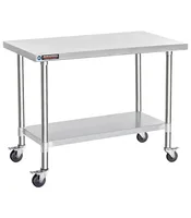 Inch Metal Table Cart - Commercial Workbench with Caster Wheel - NSF Certifi 1
