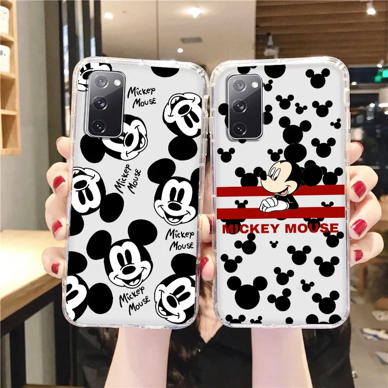 

Mickey Minnie Logo Transparent Phone Case For Samsung A73 A72 A71 A53 A52 A51 A42 A33 A32 A23 A22 A21S A12 A03 5G