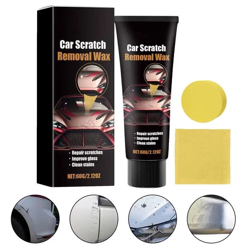 

Car Paint Scratch Remover Polishing Wax Repair Paste Car Paint Care Kit Cleaning Scratch Repair Wax With Cleaning Towel Sponge