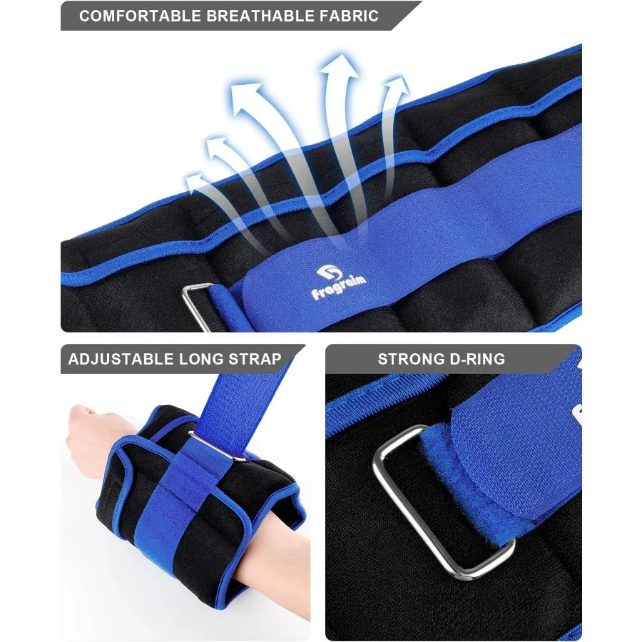 Adjustable Ankle Weights 6 lbs each( 12 lbs pair) with Removable Weight for Jogging, Gymnastics, Aerobics, Physical Therapy