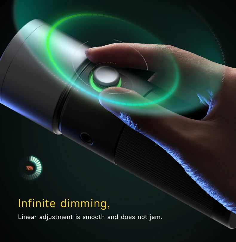 10W Flashlight Four Color Projection Light Built-in 8400mAh Rechargeable Battery