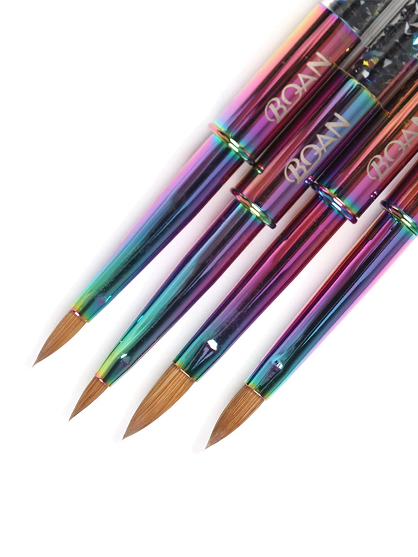3D Kolinsky Nail Brush,Colorful Metal Handle 5