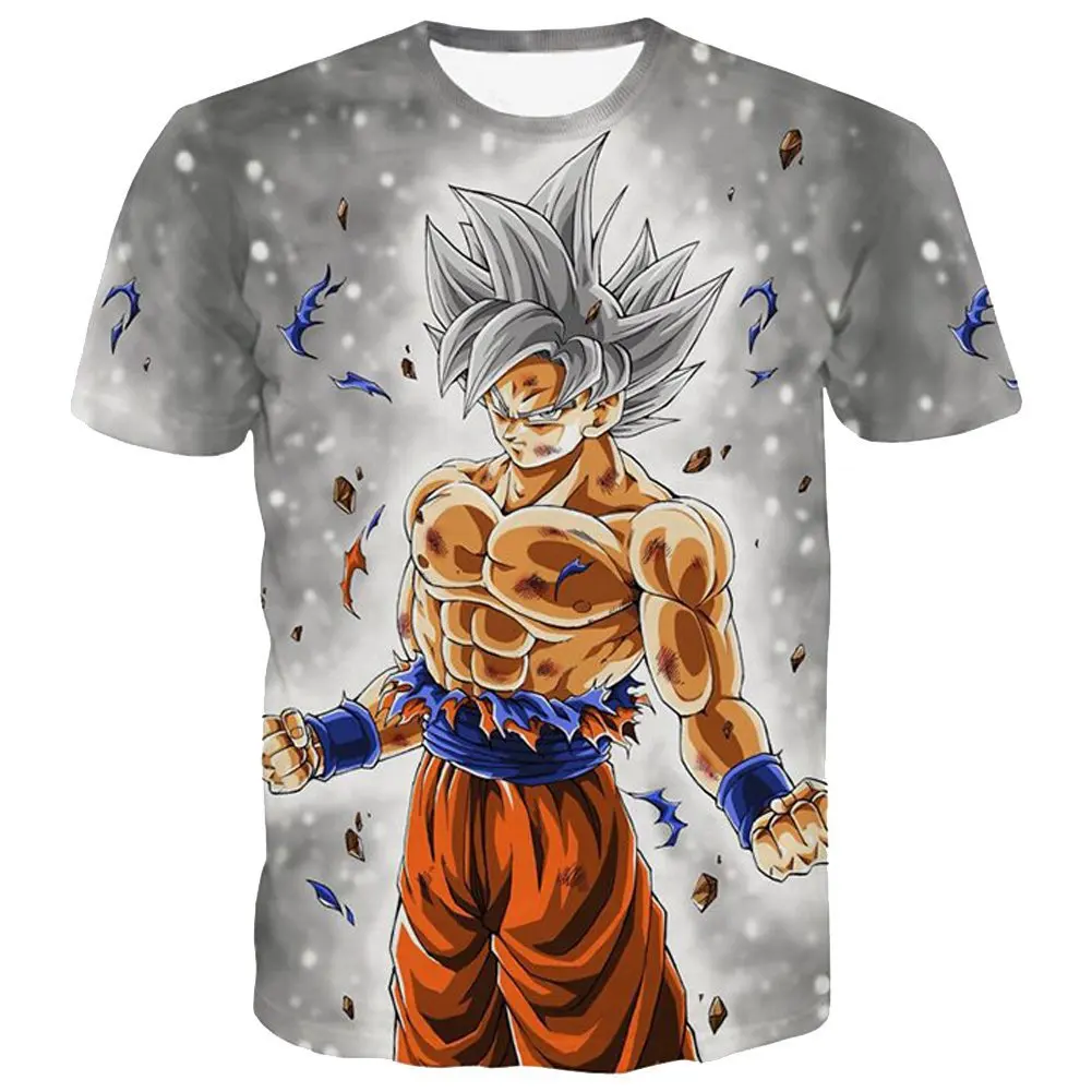 

The New Hot Movie Cartoon Dragon Ball Surrounding Polyester Casual 3D Printing Short-sleeved T-shirt