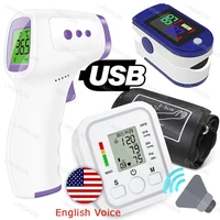English Voice Digital Arm Blood Pressure Cuff Sensor Monitor BP Automatic Pressure Tonometer Tensiometer Heart Rate Pulse Meter 1