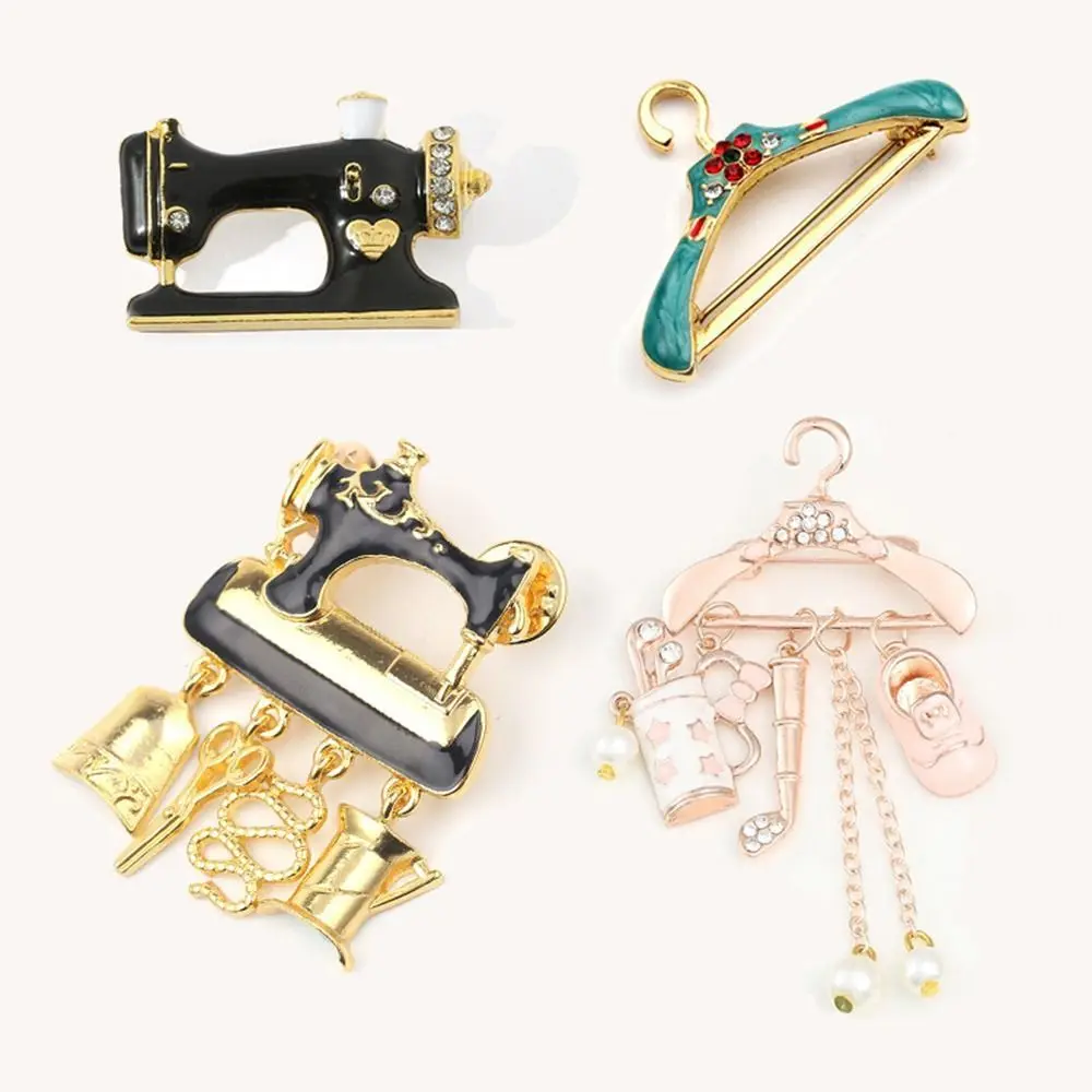 Enamel Brooch Creative Hanger Sewing Machine Design for Suit Collar Bag Clothes,enamel pins,enamel brooch,pearl beaded brooch,metal brooch