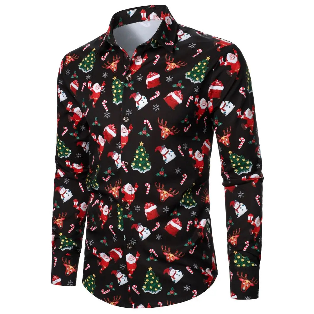 Long Sleeve Shirt Men Casual Shirt Men Long Sleeve Shirt Christmas Shirt