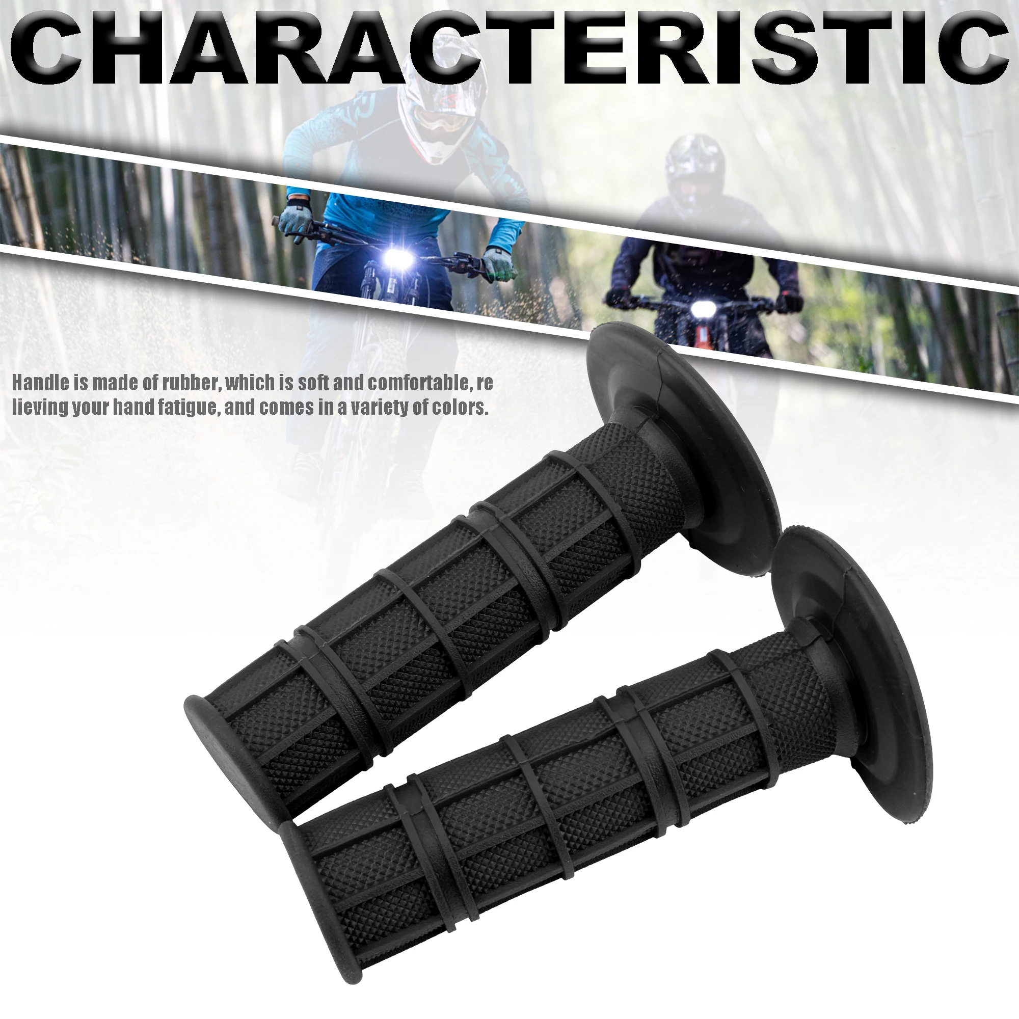 Vibrant Universal Motorcycle Handlebar Grips - 7/8 22mm Dirt Bike Accessories