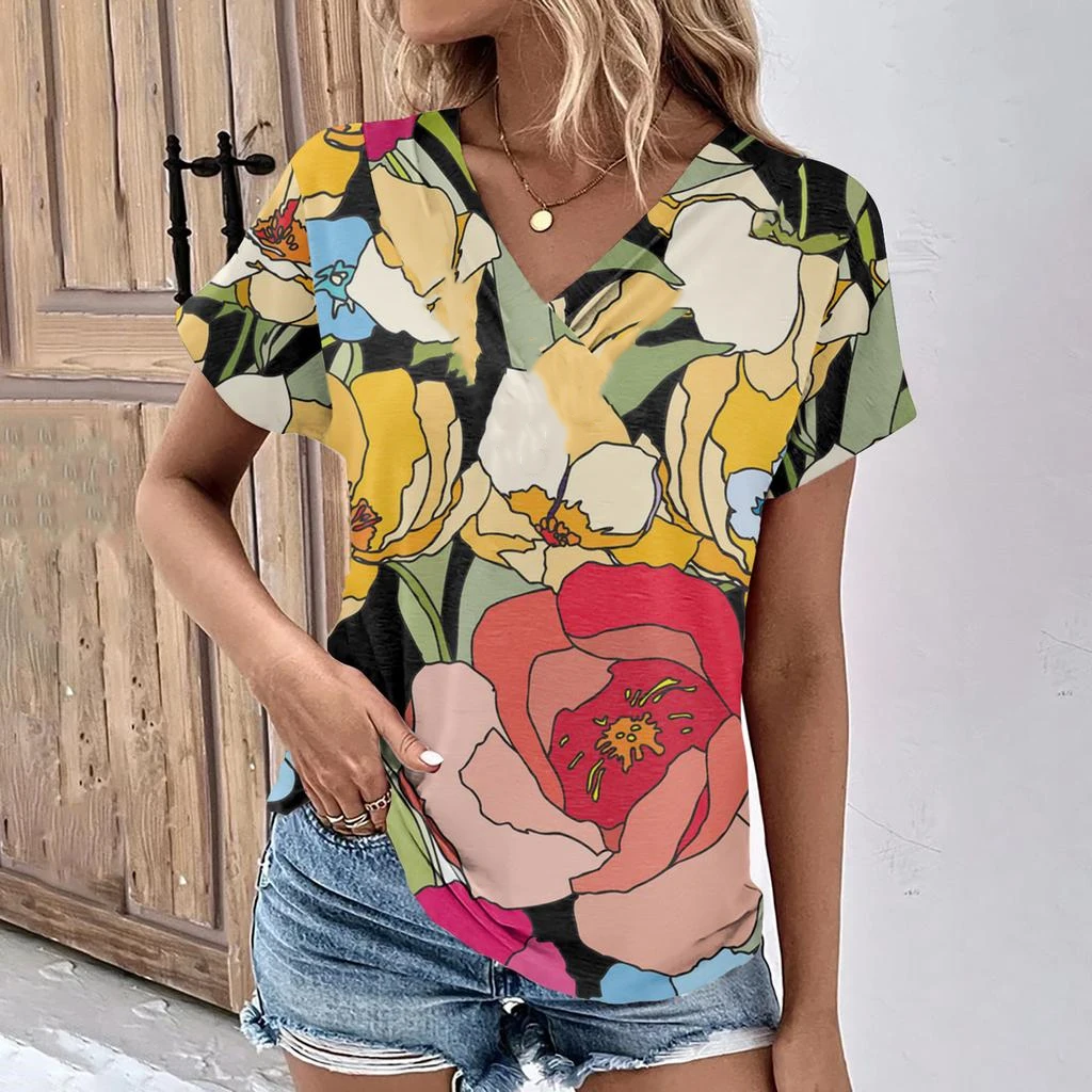 tシャツ flower pastel tops レディース ワンフォークロージング 1111clothing ◇水彩画風 フラワー