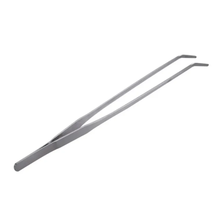 1PCs Stainless Steel Tank Tweezers Pliers Aquarium Fish Tank Aquatic Plants Straight Elbow Forceps Clip Aquatic Cleaning Tool 