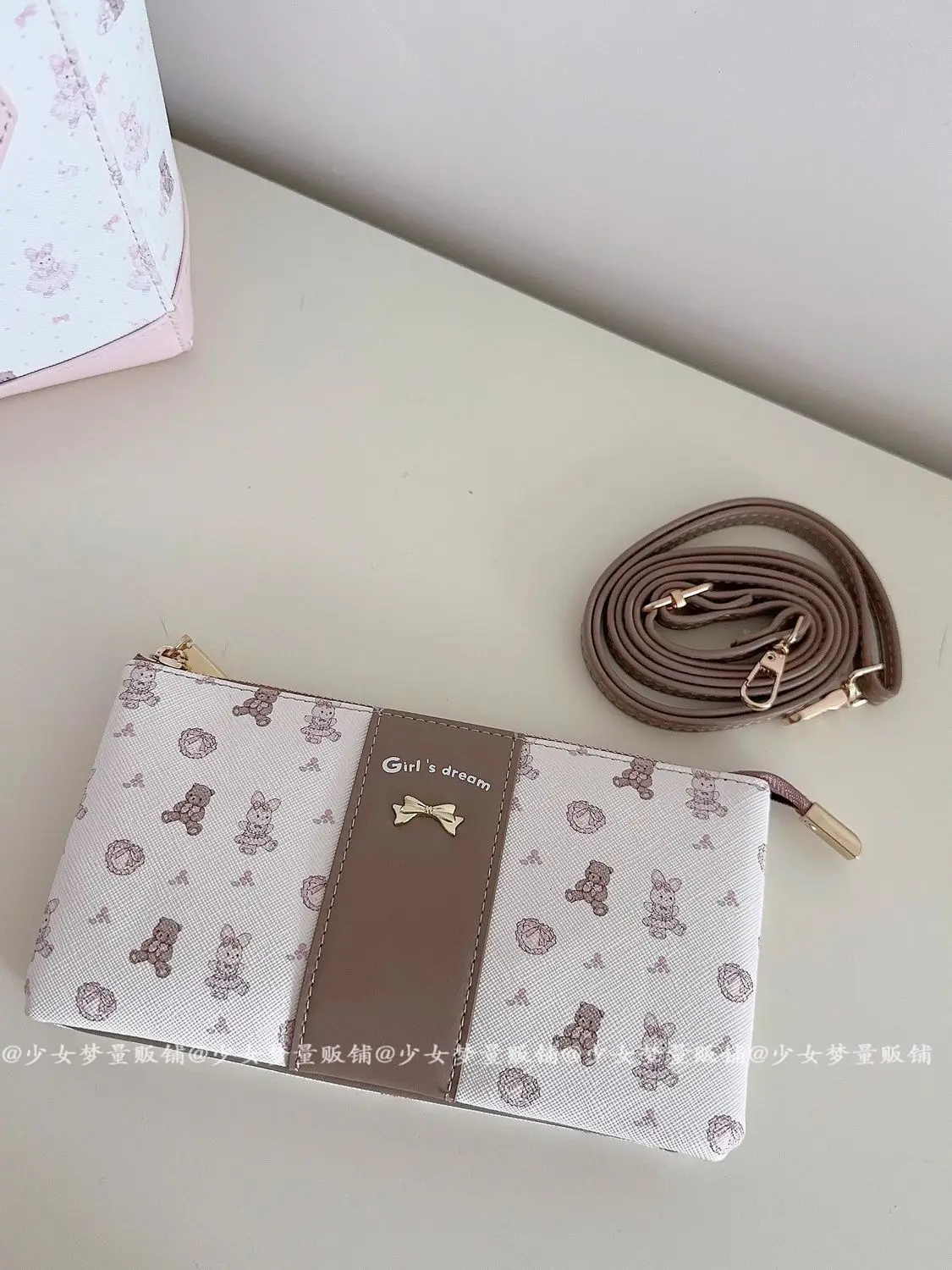 JIAERDI Rabbit Print Crossbody Bags Purse For Women Sweet Kawaii Handbag Wallet Card Bag Hot Girls Casual Crossbody Bags Y2k