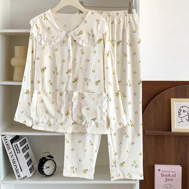 المرأة الربيع والخريف جديد ريفي نمط الغيوم القطن م...