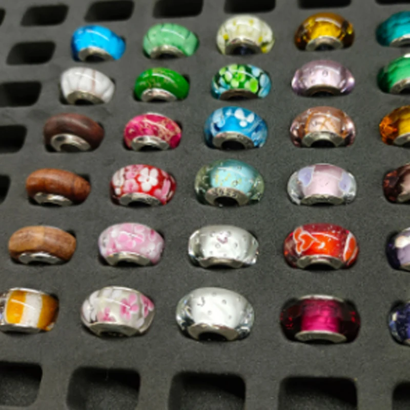 Silver 925 Colorful Flower Series Murano Glass Beads Charm Fit Original Bracelet Murano Glass DIY for Women Jewelry Gift 5