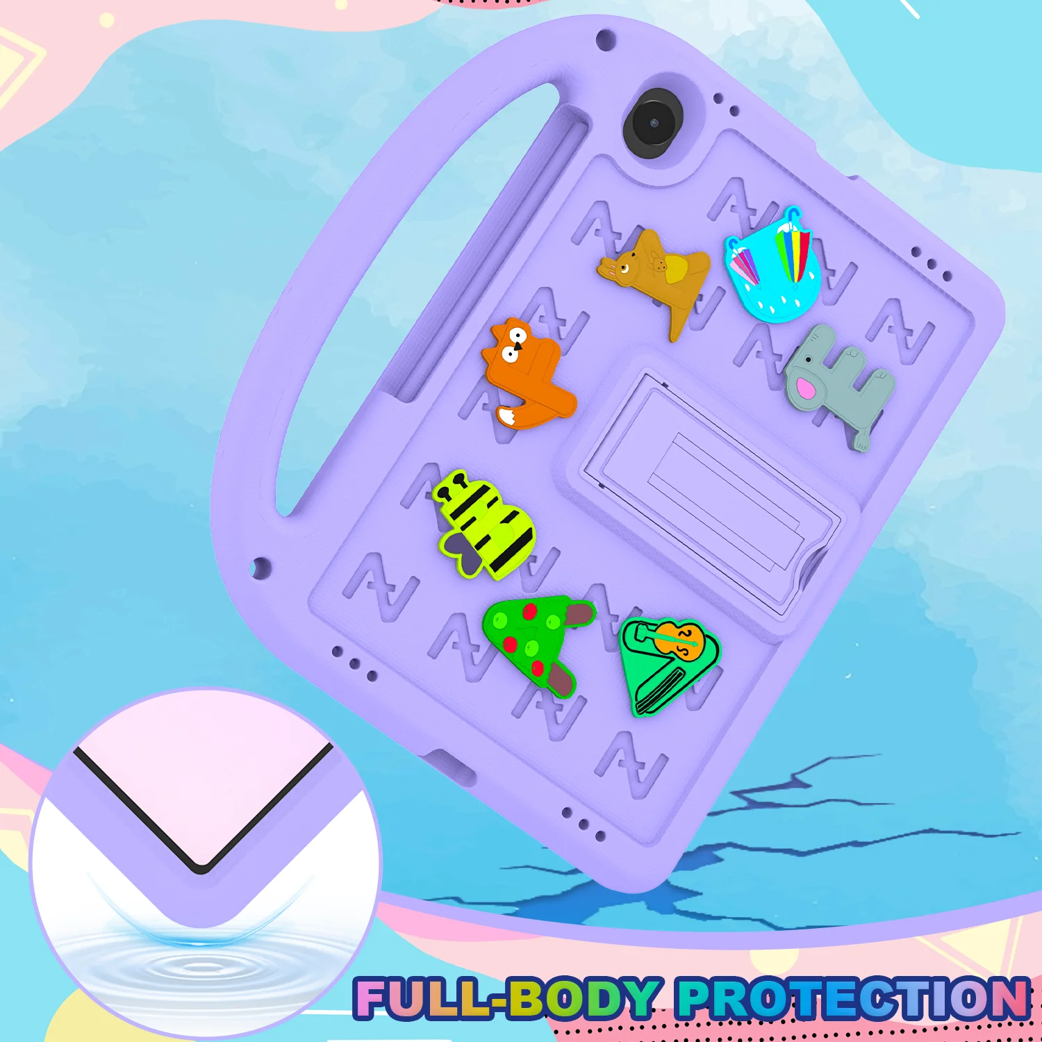 Cartoon Shockproof Stand Cover for Kids Tablet - EVA+PC Material
