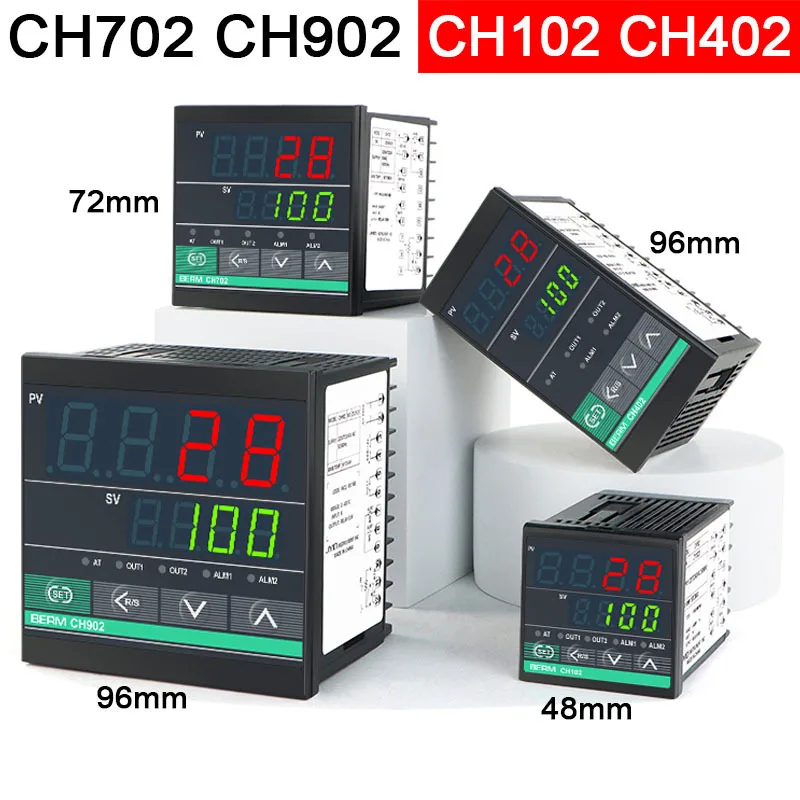 CH102 CH402 CH702 CH902 Dual Output SSR และรีเลย์เทอร์โมรีเลย์เอาต์พุต LCD Digital PID อัจฉริยะอุณหภูมิ Controller 1