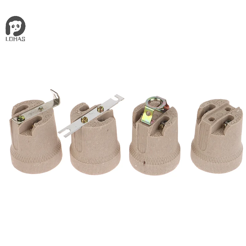 1Pc Lamp Base E27 Vintage Ceramic Lamp Fittings Socket Base Holder Accessory Fixing Bracket Large Screw Cap 250V 4A