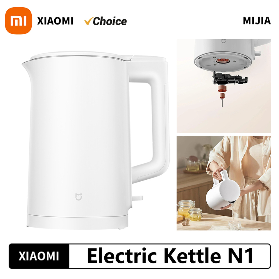 Xiaomi Mijia Electric Kettle N1 1500W Fast Boiling Double Layer Anti-scald 304 Stainless Steel Seamless Liner 1.5L Capacity NEW