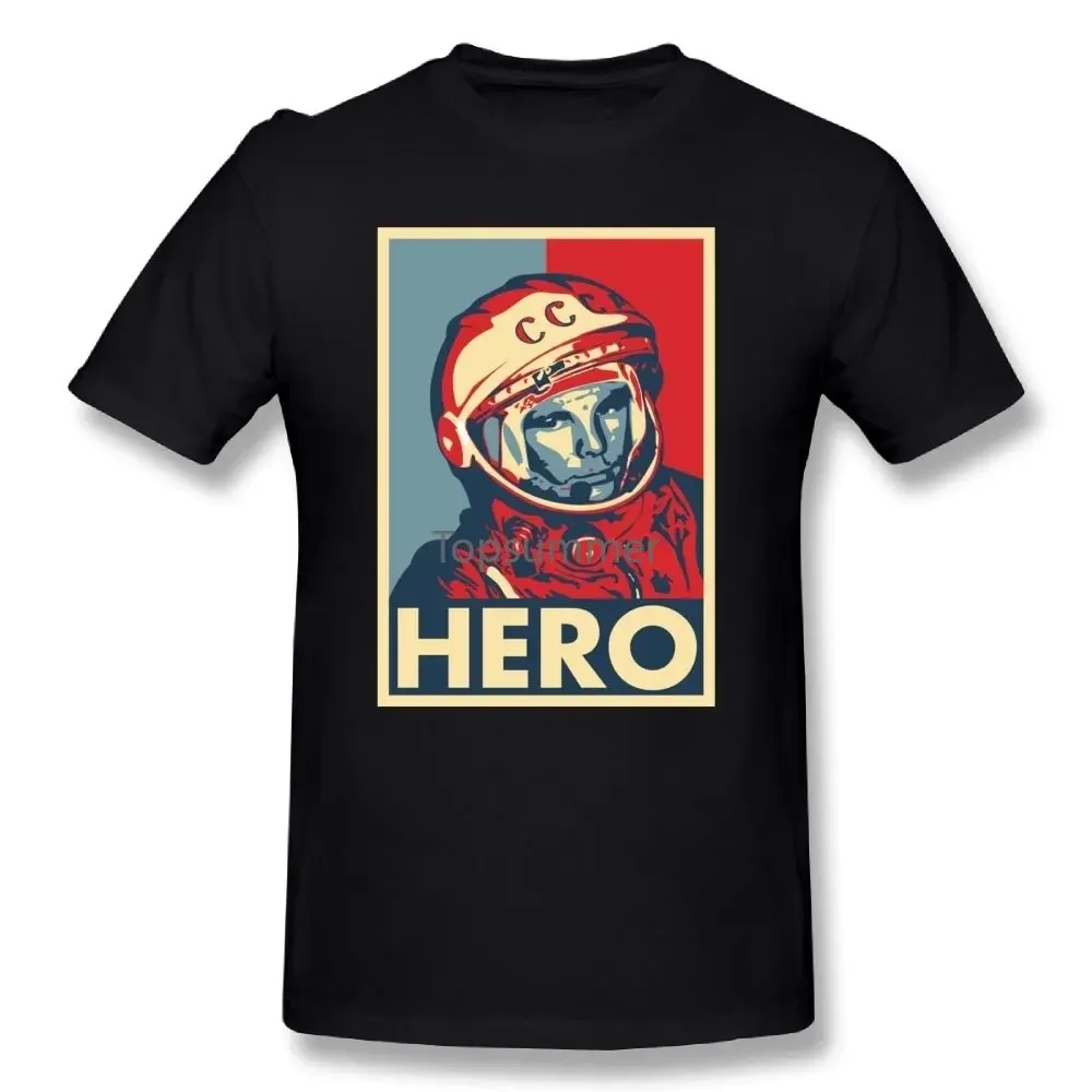 

Yuri Gagarin Astronaut Ussr Tee Shirt Mens Short-Sleeve T-Shirts Purified Cotton Graphic T Shirts