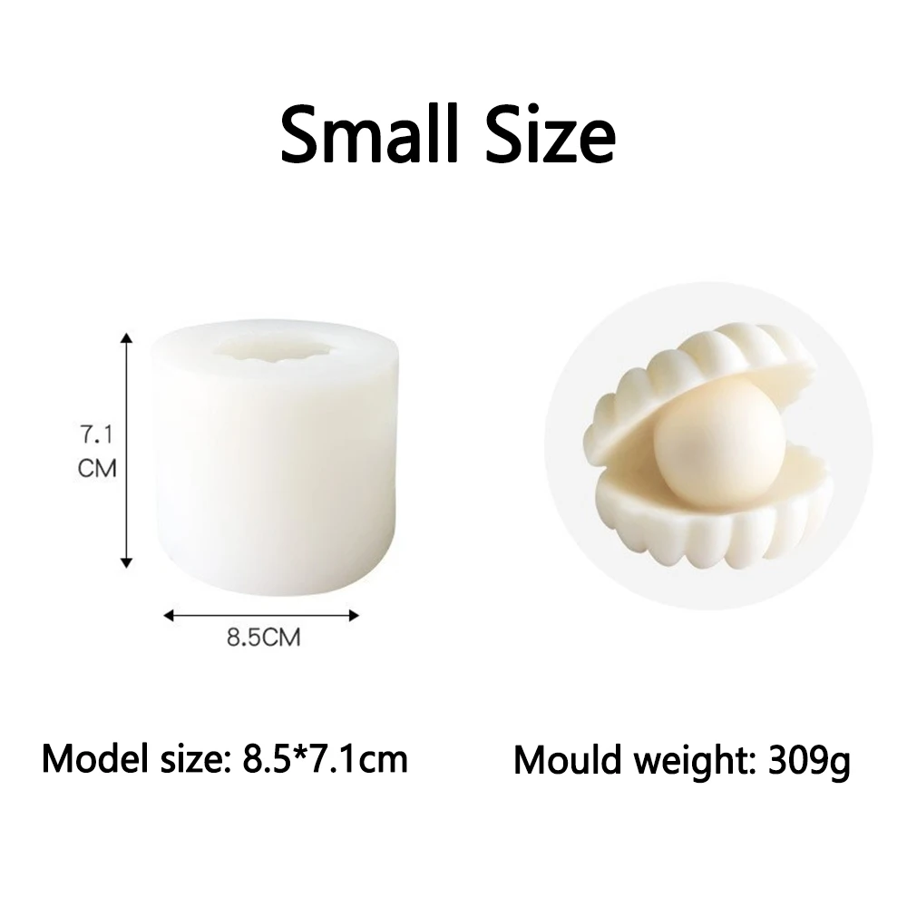 3D Pearl Shell Shaped Silicone Candle Mold Handmade Seashell Soap Scented Candle Mould Cake Baking Art Crafts Mould Home Decor