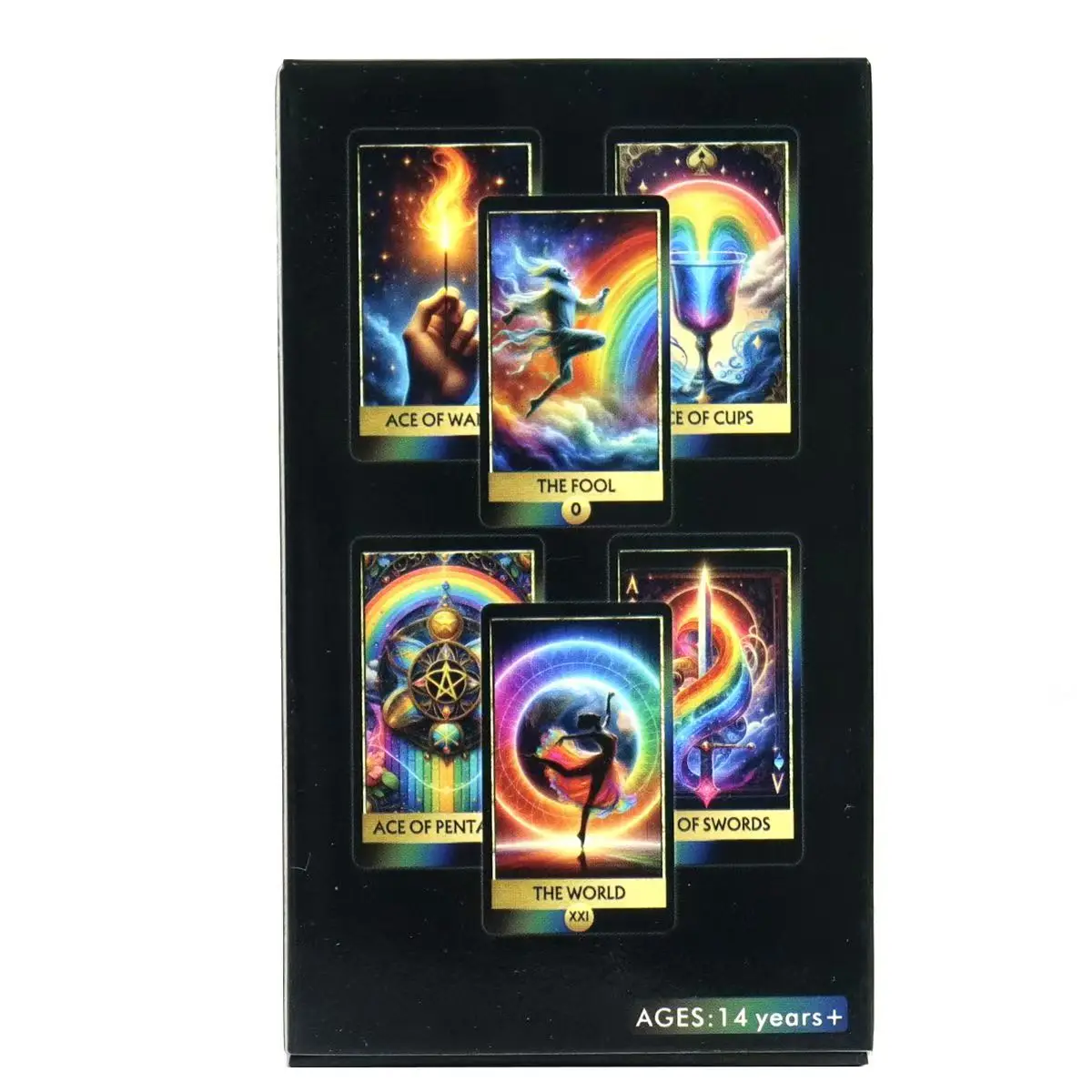 Rainbow Tarot Deck 78 Colorful Tarot Oracle Cards Illustration Divination Wisdom Oracle Cards RWS System for Beginners 10.3*6cm 3