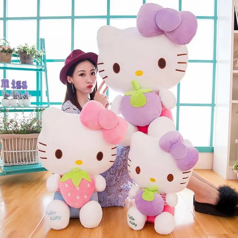 2026카와이 헬로키티 봉제인형 딸기 KT 고양이 베개 인형 어린이 생일 선물 집 장식 동물 인형