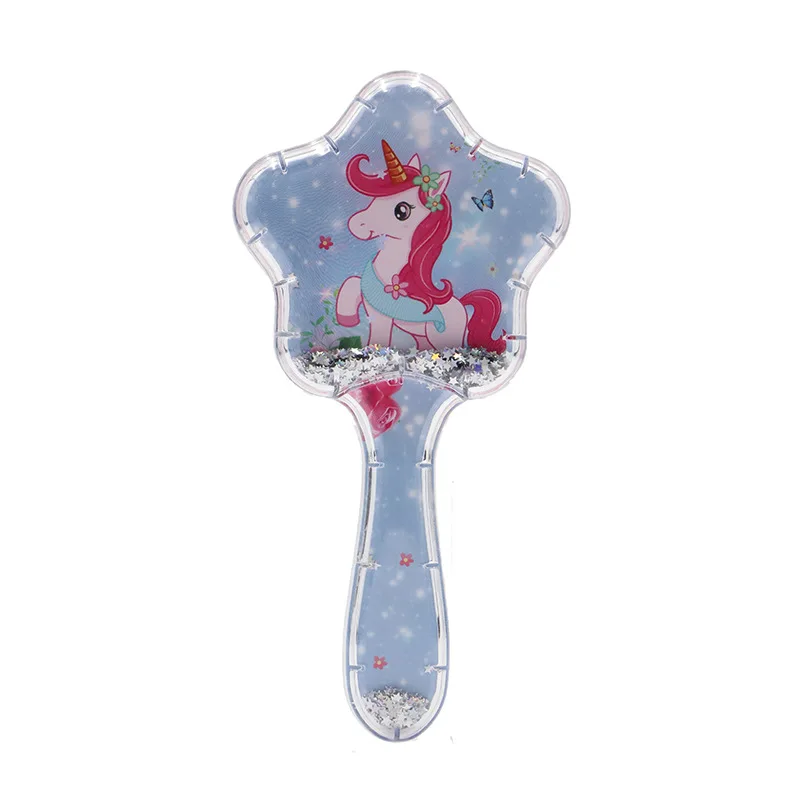 Unicorn Mermaid Star Sequins Comb Massage Children Comb Cute Girl Comb Carry Long Hair Anti-knot Comb Hair Brush 4
