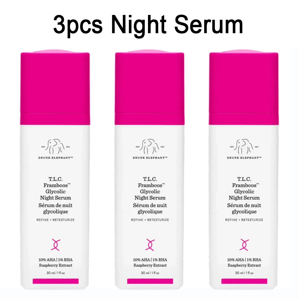 

3PCS 30ML Drunk Elephant T.L.C. Framboos Glycolic Removing Acne Blackhead Exfoliating Fruit Acid Rejuvenating Essence Serum