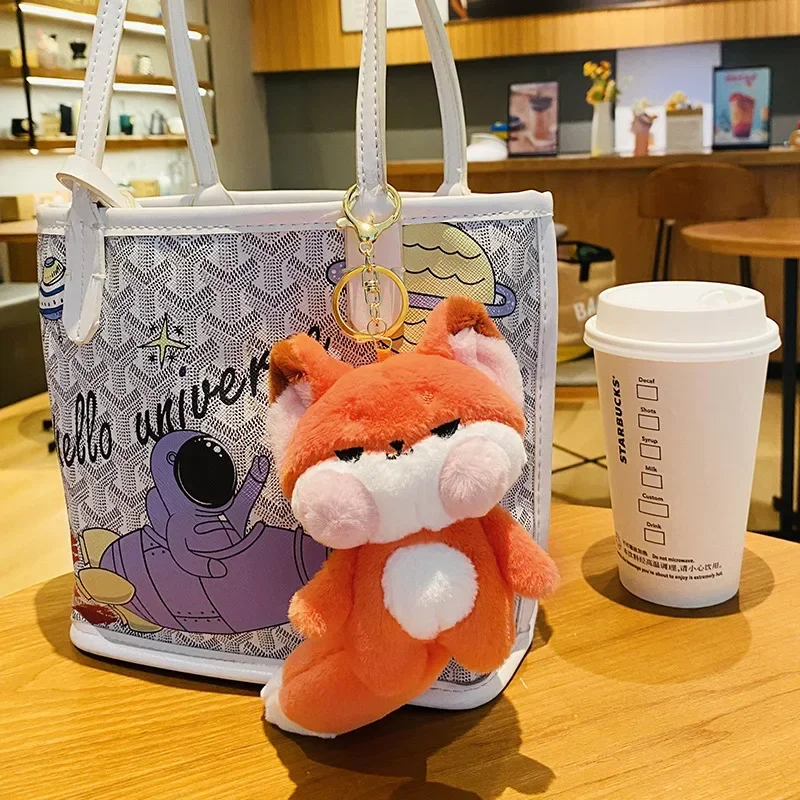 Big Tailed Fox Plush Pendant Keychain,Car Pendant Bag Accessories